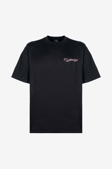 Camiseta negra Crursive logo Classic Rosa Culturewise