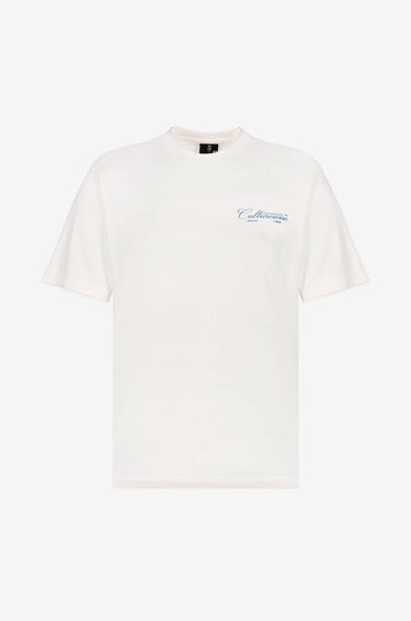 Camiseta blanca Crursive logo Classic azul Culturewise