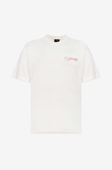 Camiseta blanca Crursive logo Classic rojo Culturewise