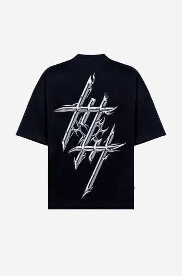 Camiseta Negra Logo Chrome Reflective Culturewise