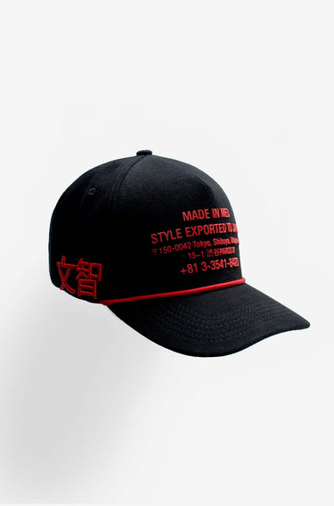 Gorra Negra Rojo Japan