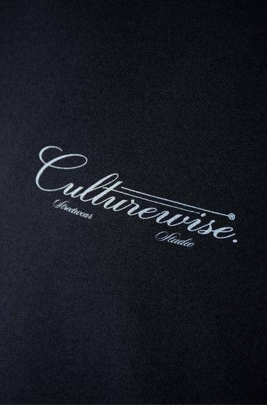 Camiseta negra Crursive logo Classic Gris