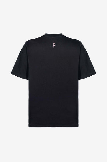 Camiseta negra Crursive logo Classic Rosa