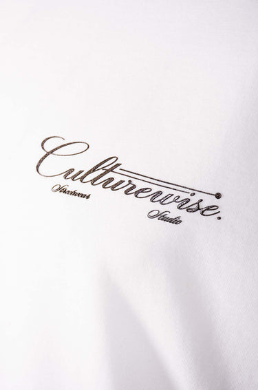 Camiseta blanca Crursive logo Classic verde